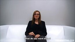 Alena was wearing glasses when she went to a porn video casting for the first time