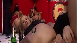 Slutty ladies are getting fucked at their friend's birthday party and enjoying it a lot