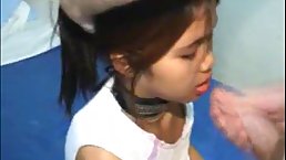 Petite Asian girl is sucking dicks for cash, because that is her way to earn some money