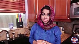 Naughty babe with a head scarf is sucking dicks like a pro, and fucking like no other