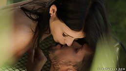 Dark haired teen likes to suck dick, but even more, she likes to get banged