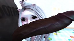Horny black man is enjoying while a petite blonde is riding his dick like a pro whore