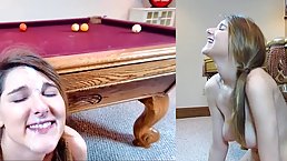 Adorable teen was learning to play billiard but in the end she decided to suck dick