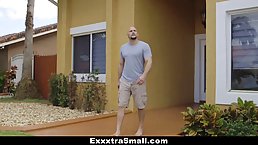 Fresh blonde was home alone when her bald lover came to fuck her brains out