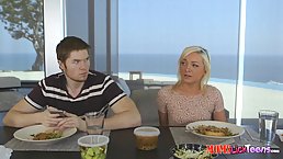 Horny lesbian girls, Nina Elle and Cleo Vixen are having a lot of fun, on the couch