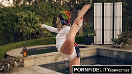Blonde babe likes to have sex after her meditation session, because it inspires her a lot