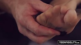 Gorgeous brunette, Alex Harper got a feet massage from her lover, who just wanted to fuck her ass