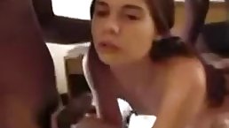 Black guy and his good friend are fucking a naughty teen in a hotel room