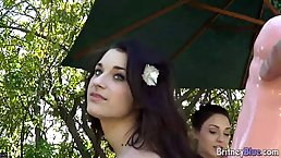 Adorable girls were using some huge sex toys while they were having fun with each other