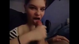 Amateur babes were caught on tape while they were sucking dicks and getting cum on their faces