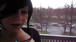 Fabulous brunette is giving a nice blowjob to her horny guy, like a crazy whore