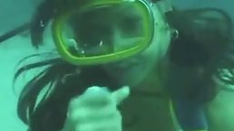 Naughty girls are doing their best to suck huge dicks under water, for some cash