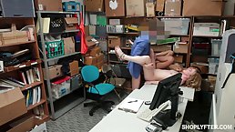 Two babes are getting fucked because they were caught shoplifting, so they had to be punished