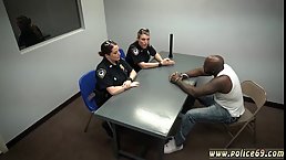 Bald black guy got an opportunity to avoid going to jail, if he fucks two police ladies