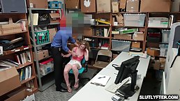Two ladies, Bonnie Grey and Maya Bijou like to be fucked, by a shopkeeper, in his office