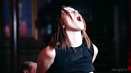 Zoe Doll is a sexy brunette who fell for a handsome bartneder and wanted to fuck him hard