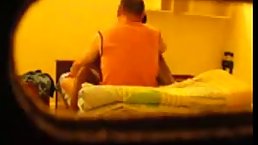 Horny couple is having sex thinking that no one is watching them while they are doing it