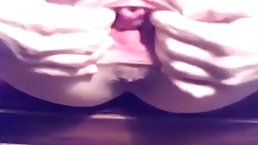 Dirty minded girl likes to insert huge objects in her loose pussy, until she cums