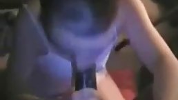 Slutty woman is enjoying while sucking a fat, black meat stick, very late at night