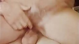 Kinky brunette is drooling on her partner’s huge dick, while he is having a phone call