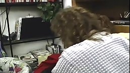 Mature woman with many piercings is having an orgy with her naughty friends, in her home
