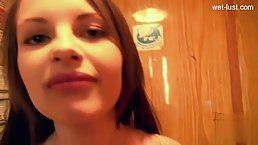 Fresh girl is sucking her new boyfriend's dick hoping that he will like it a lot