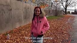 Adorable girl is about to suck dick in the car, and earn some easy cash