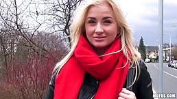 Incredible bitch, with a red scarf, Cayla Lyons sucked a massive tool for lots of money