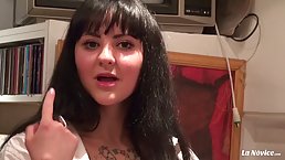Passionate brunette babe is having anal sex with her new boss, for the first time