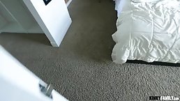 Horny step sister wants to suck her horny step brother’s throbbing cock, in his apartment