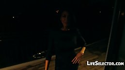 Vulgar brunette is giving a nice footjob to her horny agent, for the first time
