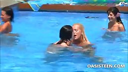 Lesbians are always having a lot of fun when they gather up in their friend's backyard