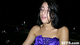 Provocative teen is sucking and fucking her horny partner, with pleasure, while in his car