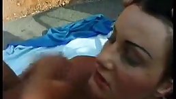 Karma Rosenberg is being fucked in the wet pussy, by a total stranger, on the road