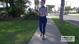 Slutty teen, Hailey Little and her horny boyfriend are having a brutal sex session, on the couch