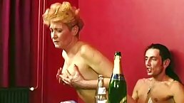 Mature blonde woman is having wild sex with a man who just moved into her neighborhood