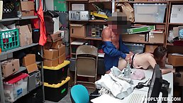 Sensual teen is moaning loudly, while getting her boss’s greasy cock, on her working desk