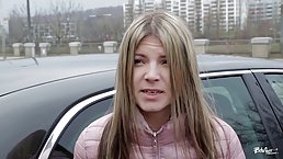 Russian teen, Gina Gerson and a horny guy went inside the house to have casual sex
