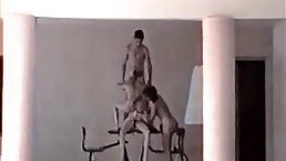 French girls are having group sex with their friend, in the classroom, during the day