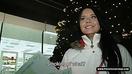 Czech lady, Mia Manarote is sucking and fucking a horny stranger for lots of money