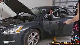 Busty milf, Maggie is having a nice threesome with two black men, for the first time