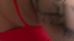 Big ass brunette with many tattoos, Dora is sucking Rocco's dick and getting fucked from behind