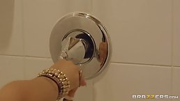 Gorgeous brunette with pierced nipples, Aaliyah Hadid likes to get fucked in a doggy style position