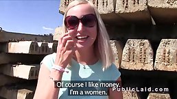 Slutty blonde is fucking a stranger she just met, and enjoying every single second of it