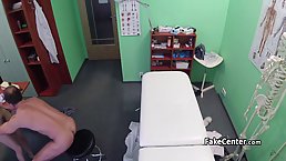 Naughty babe spread her legs wide for her doctor and got fucked, like never before