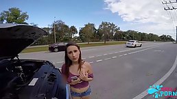 Naughty babe, Ashley Adams got fucked very hard, by a horny stranger, for lots of money