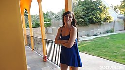 Dirty minded teen brunette knows how to turn her friend's sexual fantasies into reality, every time