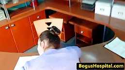 Naughty lady is always in the mood to fuck her doctor, until they both get exhausted