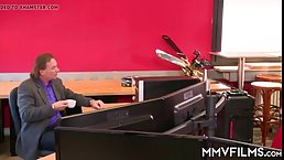 German, blonde secretary is in the mood to suck a rock hard dick, and get fucked