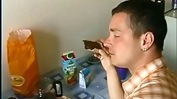 German blonde wife and her husband are making a home video, for the first time